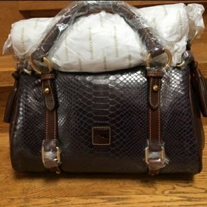 Dooney & Bourke Python Small Satchel-Grape